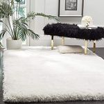 Ifza Carpet Modern Thick Soft and Smooth shag Carpets for livng Room Rugs for Bedroom [Size-12x12 feet(Round) & Color-White 2nd].