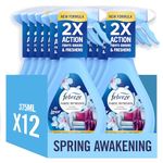Febreze Fabric Freshener Spray Lenor Spring Awakening 12 x 385ML, Fights Tough Odours Trapped In Fabrics And Leaves A Fresh Scent