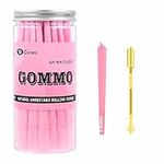 GOMMO Pink Pre Rolled Cones Rolling Papers Classic King Size Natural Rolling Paper with Tips (50 Pack)