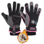 HANDLANDY Waterproof Insulated Work Gloves, Thermal Winter Gloves for Men Women Touch Screen, Warm Ski Snowboard Cold Weather Gloves (Pink, Medium)