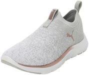 Puma Women Softride Remi Slip-On Knit Wn'S Road Running Shoes, Ash Gray-Puma White-Rose Gold, 7.5 UK