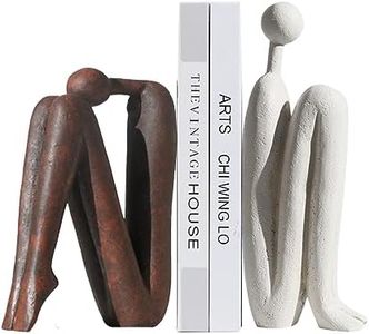 Decorative Bookends for Heavy Books, Thinker Statue Book Holders for Shelves & Office Desk, Abstract Decor Aesthetic Book Ends Stoppers, Modern Bookshelf Decoration