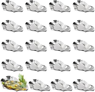 Suwimut Set of 20 Oyster Shells Stainless Steel Reusable - large Oyster Grilling Pan - Metal Oyster Baking Dish - Great for Make Oysters, Baked Clams, Scallop, Seafood of All Kind, Silver