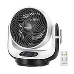 VIVOSUN 13 Inch Air Circulator Fan, 45W Strong Wind Floor Fan, Oscillating Table Fan, 3 Speeds Settings, with Remote Control for Home, Dorm, Office, ETL Certified