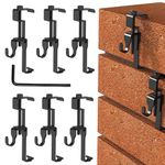 6PCS Brick Hook Clips Outdoor Wall Hooks,Stainless Steel Brick Wall Clip Hook,Mounting to Brick Without Drilling,Brick Wall Clips for Hanging Outdoors,Brick Clamps for Hanging Plant Baskets,Bird House