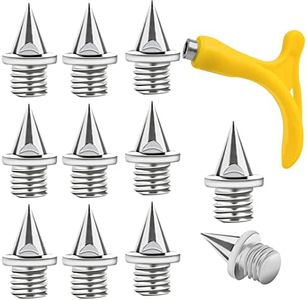SAVITA 120pcs 1/4 Inch Stainless Steel Track Spikes with 1pcs Spike Wrench, Sturdy Cross Country Spikes Replacement Pyramid Spikes for Track Shoes Sports Shoes Jogging Running (Silver)
