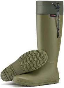 HISEA Womens Rubber Rain Boots Waterproof Packable Tall Garden Boots Lightweight Wellies Mud Boots