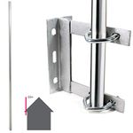 GALVANISED TV Aerial Wall Mounting Kit - Straight 6 Foot Pole/Mast Outdoor Bracket - Loops