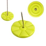 RoamReady Climbing Rope Swing, Rope Ladder for Kids Outdoor Tree Backyard Playground Swing with Knot and Disc Swing Seat Set, Zip Line Seat for Kids, Sturdy & Safe, (Yellow)