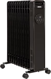 Zanussi 2300W Oil Filled Radiator Heater – 11 Fin, Remote, Black, 24h Timer