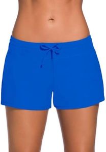 Aleumdr 3" Swim Shorts for Women - Sports Tankini Bottom Shorts with Side Split Waistband for Surfing Sail Summer Beach Swimwear Blue2 Large