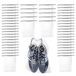 50 PCS Travel Transparent Shoe Bags -Waterproof Storage Organizers with Drawstring, Packing Pouch Organizers (50 Transparent)