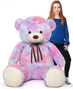 Tezituor Big Teddy Bear,52'' Giant Stuffed Animal Plush,Rainbow Purple Soft Gifts for Valentine, Christmas, Birthday.