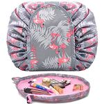 TOPSEFU Lazy Drawstring Make up Bag Portable Large Travel Cosmetic Bag Pouch Travel Makeup Pouch Storage Organiser For Women Girl (Flamingo)