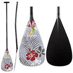 Z&J SPORT Outrigger Canoe Paddle Full Carbon, Tahiti Style OC Paddle with T-Handle, Lightweight Carbon Paddle for Waka AMA, va’a, Bent Shaft & 12 Degree Graphic Blade(GF123,51")