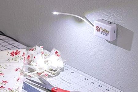 ViviLux Bright Flexible LED Craft & Sewing Light; USB Rechargeable Cordless Small Task Light for Sewing Machine, Crafting & Hobbies; Mounts with Hook & Loop Tape; 1200 Lumens Natural Daylight.
