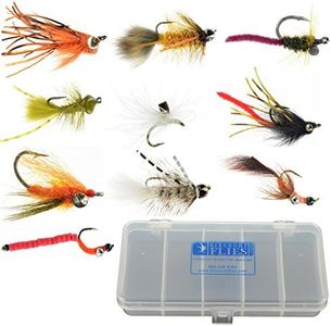 DiscountFlies Carp Fishing Fly Fishing Flies – Fly Fishing Kit + Fly Box – Realistic & Highly Effective Fly Fishing Gear – Carp Flies for Fly Fishing on Strong, Sharp Hooks (10 Flies)