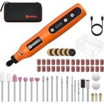 HARDELL Mini Cordless Rotary Tool, USB Charging, 5-Speed Rotary Tool Kit with 61 Accessories, Multi-Purpose 3.7V Power Rotary Tool for Sanding, Polishing, Drilling, Etching, Engraving, Cutting, DIY