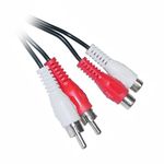 C&E 25 feet, 2 RCA Male to Female Audio Extension Cable (Red/White Connectors), CNE465383