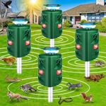 Ultrasonic Cat Repellent Outdoor, Solar Deer Repellent Devices, Animal Repeller with Motion Sensor&Light, Repellent Away Dogs Squirrel Rabbit Raccoon Skunk Birds Snake for Outside Yard Garden