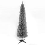 E-Stores Direct 4ft 5ft 6ft 7ft 8ft Grey Pine Pencil Slim Artificial Christmas Tree (4ft/120cm)