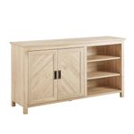 Walker Edison Mila 58" 2 Door Angled Groove Sideboard - Birch (AZU58MIL2DBH)