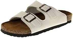 DUNLOP Womens Synthetic Leather Strappy Lightweight Casual Summer Beach Pool Sandals White UK 8