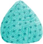 Gouchee Home Fluffy Stars Collection Faux Fur Upholstered Bean Bag Chair, Turquoise - Sofa Chair for Kids and Adults, Comfy Chair for Bedroom and Living Room Furniture, Lounge Chair, X-Large
