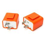 QWORK® Universal 12V 2-Pin Flasher Relay, Motorcycle LED Turn Signal Indicator Flasher Relay Speed Adjustable, 2 Pcs