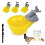 Chicken Water Cups (4 Pack), Automatic Chicken Waterer, Anti-Leak System, Holds 50% More Water, Suitable For Chicks, Chicken, Duck, Quail, Turkey