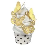 Gold Edible Butterflies 24x 2" Wafer Paper Cake Cupcake Decorating Topper Wedding Birthday Anniversary (gold) …