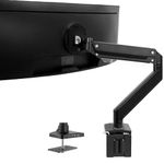 VIVO Premium Aluminum Heavy Duty Monitor Arm with 3.0 USB Ports, Fits Ultrawide Monitors up to 49 inches and 15kg, Single Desk Mount Stand, Pneumatic Height, Max VESA 100x100, Black, STAND-V101G1U