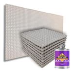 MMT Acoustix® 36Pc Pyramid Acoustic Foam, ProStudio Sound Setup, Soundproofing Noise Reduction Acoustic Panels | 1x1Ft 1” Thick, Stone White + SR Adhesive