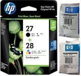 Original HP 27 & 28 - Print Cartridge - 1 x Black 1 x Yellow, Cyan, Magenta C8728A C8728AE - Deskjet/PSC/Photosmart/Officejet/Digital Copier Printers - Easy Mail Packaging - Foil Inks