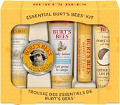 Burt's Bees Essential Gift Set, Lip Balm, Hand Salve, Body Lotion, Foot Cream & Face Cleanser, 5 Travel Size Products