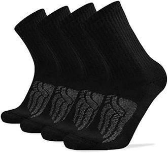 Socks Daze Wool Sport Socks Women Hiking Moisture Wicking, Mens Heavyweight Wool Outdoor Athletic Socks for Camping Trapping Trekking Skiing, Medium, 4 Pairs Black