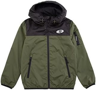 Rokka&Rolla Boys' Lightweight Water-Resistant Jersey-Lined Hooded Windbreaker Jacket