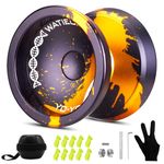 WATIEOBOO Trick Yoyo Professional Yoyo Metal Unresponsive Yoyos Pro Yo-Yos for Kids Adults Beginners Advanced Player Durable, Competitive-Grade Balance with Yoyos Strings-Black Gold