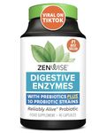 Zenwise Probiotic Digestive Multi Enzymes, Probiotics for Digestive Health, Prebiotics and Probiotics for Bloating Relief and Digestion - 45 Count