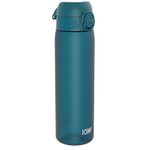 Ion8 500ml Water Bottle, BPA Free, Leakproof, Dishwasher Safe, Easy Open, Secure Lock, Clear Drinks Bottle for Boys & Girls, Small Gym Sports Drinking Water Bottle 500ml, Deep Teal Aqua