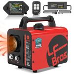 LF Bros Diesel Heater 5kw, Plateau Version 12V/230V Portable Diesel Heater All in One, Parking Air Heater with Thermostat & Timer LCD Switch for ICE Fishing, Tent, Truck (Red)