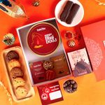 CookieMan Bhai Dooj Premium Gift Set Hamper for Brother | Gift Combo of 9 with Diya, Cookies, Chocolates, Roli, Tika, Chawal, Moli Thread & Bhai Dooj Greeting Card | Diwali Gift for Brother