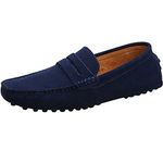 rismart Men's Casual Slip On Moccasins Suede Loafers Shoes/Flats 2088(navy,UK9)