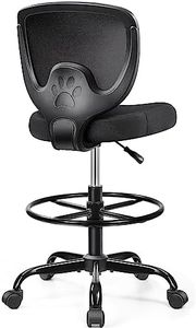 Primy Office Drafting Chair, Ergonomic Tall Desk Chair with Adjustable Height and Footrest Ring, Armless Mid-Back Standing Computer Chair Executive Rolling Breathable Mesh Chair for Art Home Office