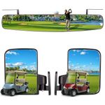 10L0L Golf Buggy Mirror - Easy to Install Rear View Golf Cart Side Mirror and Rearview Mirror with HD Glass for Optimal Visibility on the Golf Course, Fits for Yamaha Club Car EZGO and Others