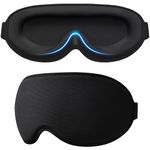 Gritin 100% Blackout Sleep Mask for Women & Men-Zero Eye Pressure Eye Mask for Sleeping, 3D Cutout Eye Movement, Ultra Soft & Comfortable Blindfold for Sleep/Travel Essentials-EarPlugs Included