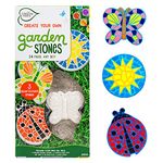 Creative Roots Paint Your Own Stepping Stones Multipack with Ladybug, Butterfly & Sun Stepping Stones, 3-Pack DIY Stepping Stone Kit, Great Arts & Crafts Activity for Kids Ages 5, 6, 7, 8