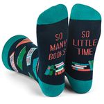 Lavley Funny Socks for Book Lovers, Teachers, Nerds, and Geeks - Unisex for Men, Women, and Teens, Books, One Size