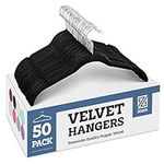 Premium Velvet Shirt Hangers (50 Pack) Non Slip Clothes Hangers, Ultra Slim Hangers Gain 50% Closet Space, 360° Swivel Hook, Clothes Hangers for Tops, Dress Shirts, Blouses, Strappy Dresses, Delicates