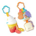 Melissa & Doug Multi-Sensory Take-Along Clip-On Infant Toy 2-Pack (PB&J and Bubble Tea)